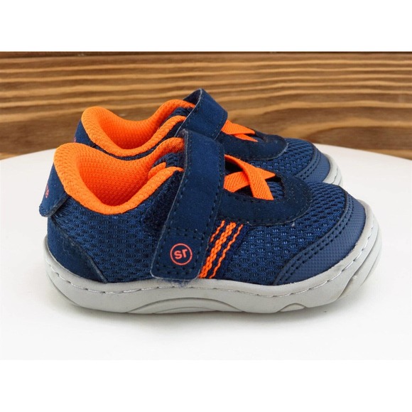 Stride Rite Sz 3 Toddler Boys Sneaker Blue Fabric Jackson Medium - Picture 5 of 11